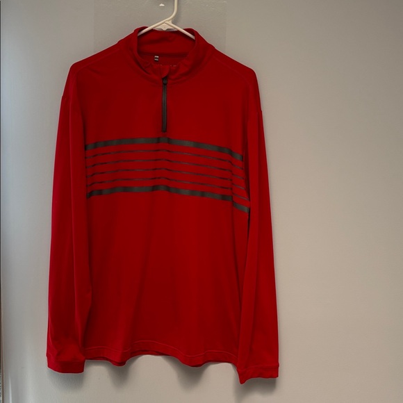 Under Armour 1/4 zip. Red and silver. Large. - Picture 4 of 6